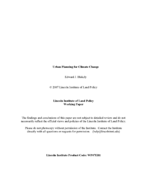 Urban Planning for Climate Change