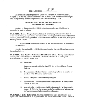 City of Los Angeles Ordinance No.183149: Cool Roof for Reduction of Heat Island Effect