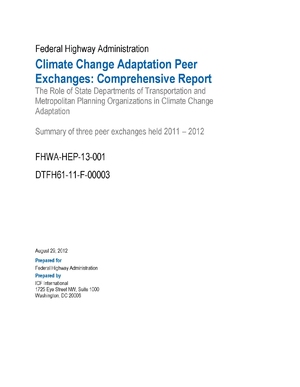 Federal Highway Administration (FHWA) West Coast Adaptation Peer Exchange