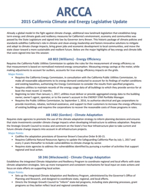 2015 California Climate and Energy Legislative Update