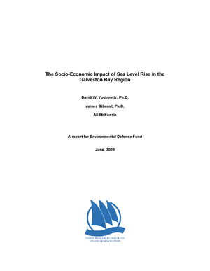 The Socio-Economic Impact of Sea Level Rise in the Galveston Bay Region