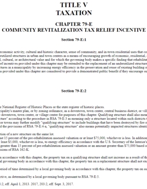 New Hampshire Coastal Resilience Incentive Zone Program for Municipalities