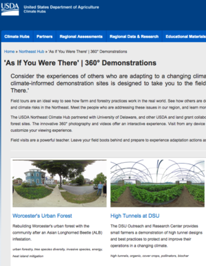 USDA Northeast Climate Hub virtual demonstration project "As If You Were There"