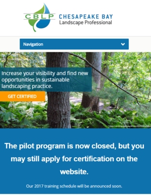 Profissional certificado de horticultura da baía de chesapeake