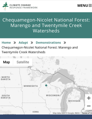 Climate Change Adaptation Demonstration: Chequamegon-Nicolet National Forest, Twentymile Creek and Marengo River Watersheds
