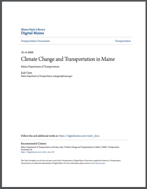 Climate Change and Transportation in Maine