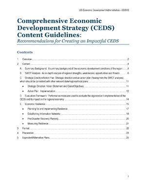 Comprehensive Economic Development Strategy (CEDS) Content Guidelines