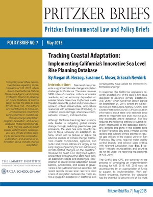 Tracking Coastal Adaptation: Implementing California&rsquo;s Innovative Sea Level Rise Planning Database