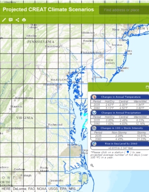 Climate Resilience Evaluation and Awareness Tool (CREAT) Projected Scenarios