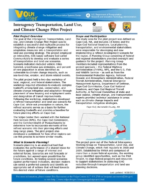 Cape Cod (Massachusetts) Interagency Transportation, Land Use, and Climate Change Pilot Project