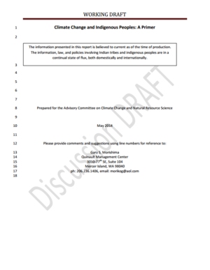 Climate Change and Indigenous Peoples: A Primer, Draft