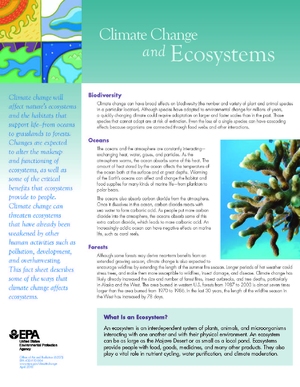 EPA Fact Sheet: Climate Change and Ecosystems