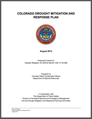 Colorado Drought Mitigation and Response Plan - 2013