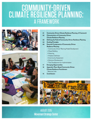 Community Driven Climate Resilience Planning A Framework 2015