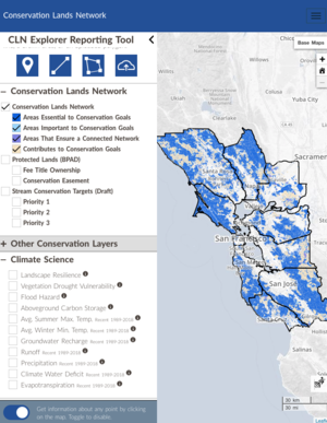 Conservation Lands Network Explorer Tool - San Francisco Bay Area, California