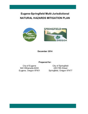 Eugene and Springfield Multi-Jurisdiction Natural Hazard mitigation Plan