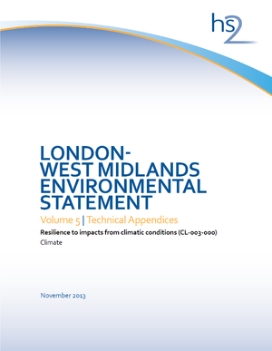 Climate Risk Assessment for United Kingdom's "High Speed Two" Rail Network