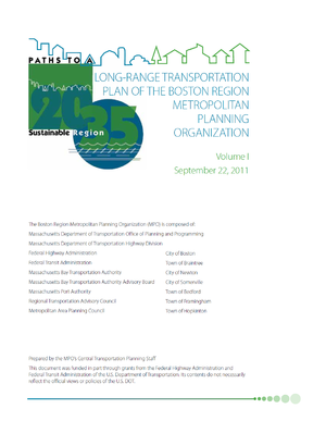 Paths to a Sustainable Region - Boston Region Long-Range Transportation Plan