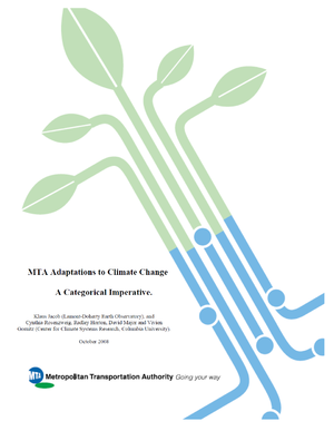 New York City&rsquo;s MTA Adaptations to Climate Change &ndash; A Categorical Imperative