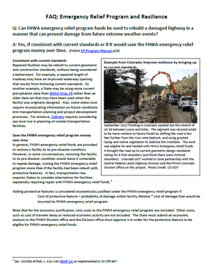 FHWA Emergency Relief Program and Resilience