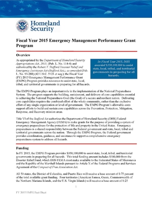DHS/FEMA FY 2015 Emergency Management Performance Grant (EMPG) Program