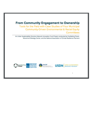 From Community Engagement to Ownership: Tools for the Field with Case studies of Four Municipal Community-Driven Environmental and Racial Equity Committees