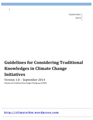 Guidelines for Considering Traditional Knowledges in Climate Change Initiatives