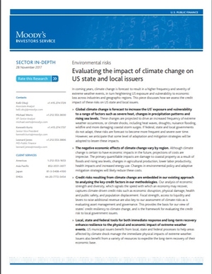 Moody's Environmental Risks: Evaluating the Impact of Climate Change on U.S. State and Local Issuers