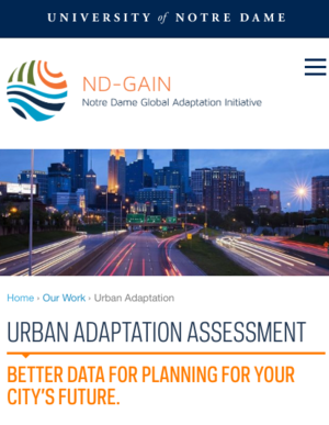 ND-GAIN Urban Adaptation Assessment