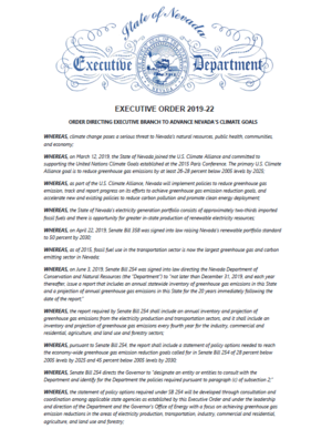 Nevada Executive Order 2019-22 Directing Executive Branch to Advance Nevada's Climate Goals
