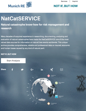 Munich RE NatCatSERVICE Tool
