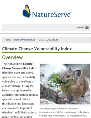 NatureServe Climate Change Vulnerability Index