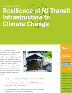Resilience of New Jersey Transit (NJ TRANSIT) Assets to Climate Impacts