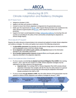 SB 379 Fact Sheet: Climate Adaptation and Resiliency Strategies