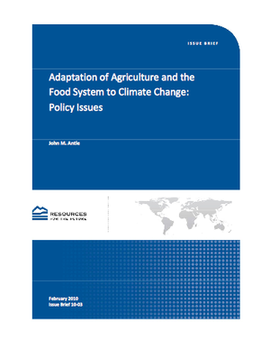 Adaptation for Agriculture and the Food System to Climate Change: Policy Issues