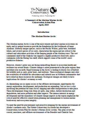 A Summary of the Alaskan Marine Arctic Conservation Action Plan