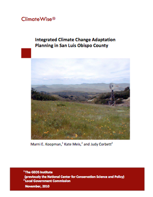 Integrated Climate Change Adaptation Planning in San Luis Obispo County, California
