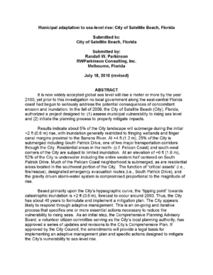 Municipal Adaptation to Sea-Level Rise: City of Satellite Beach, Florida