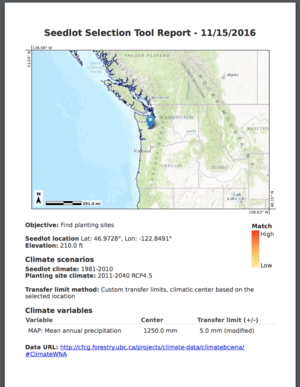 USFS Seedlot Selection Tool