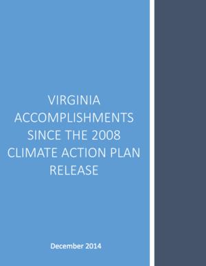 Virginia Accomplishments since the 2008 Climate Action Plan Release