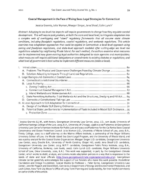 Coastal Management in the Face of Rising Seas: Legal Strategies for Connecticut