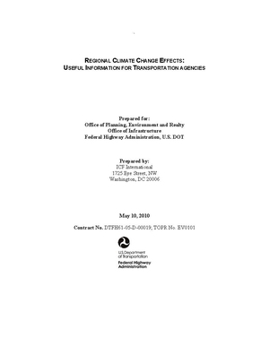 FHWA - Regional Climate Change Effects: Useful Information for Transportation Agencies