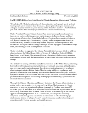 White House Climate Education and Literacy Initiative
