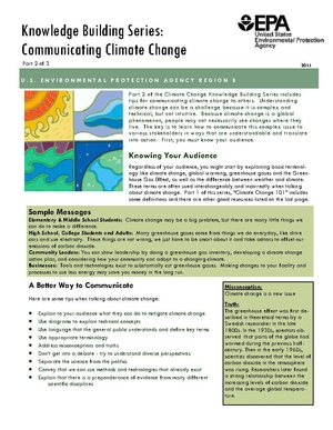EPA Knowledge Building Series: Communicating Climate Change