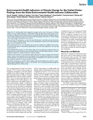 Environmental Health Indicators of Climate Change in the United States: Findings from the State Environmental Health Indicator Collaborative