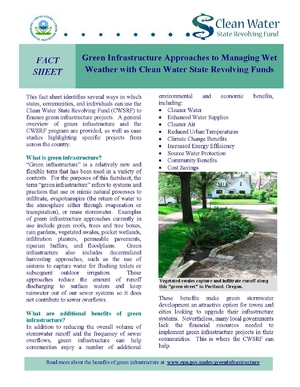 Green Infrastructure Approaches to Managing Wet Weather with Clean Water State Revolving Funds