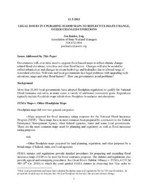 Legal Issues in Floodplain Mapping to Reflect Climate Change