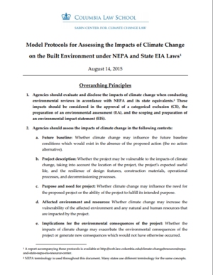 Model Protocols for Assessing the Impacts of Climate Change on the Built Environment under NEPA and State EIA Laws