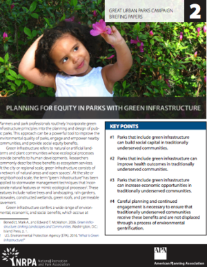 Planning for Equity in Parks with Green Infrastructure