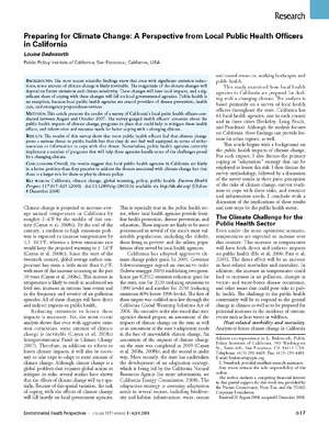Preparing for Climate Change: A Perspective from Local Public Health Officers in California